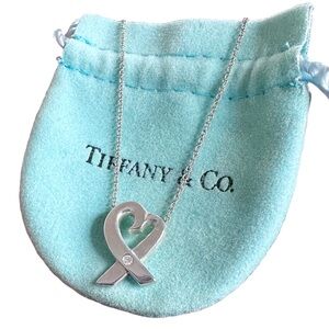 Tiffany & Co. 925 Paloma Picasso "Loving Heart" Diamond Pendant on 16" Necklace